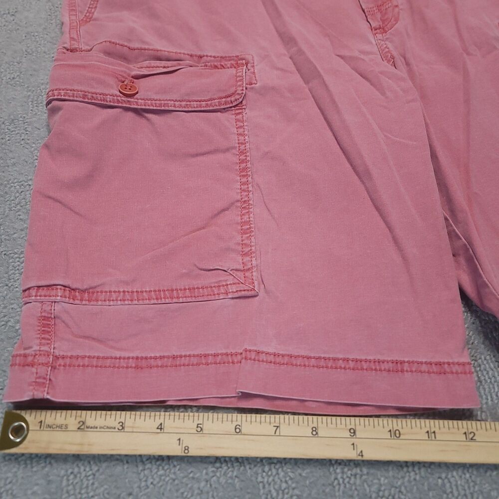 IZOD Saltwater Stretch Mens 38 Cargo Shorts Chino Red 10.5” Inseam - Picture 10 of 14